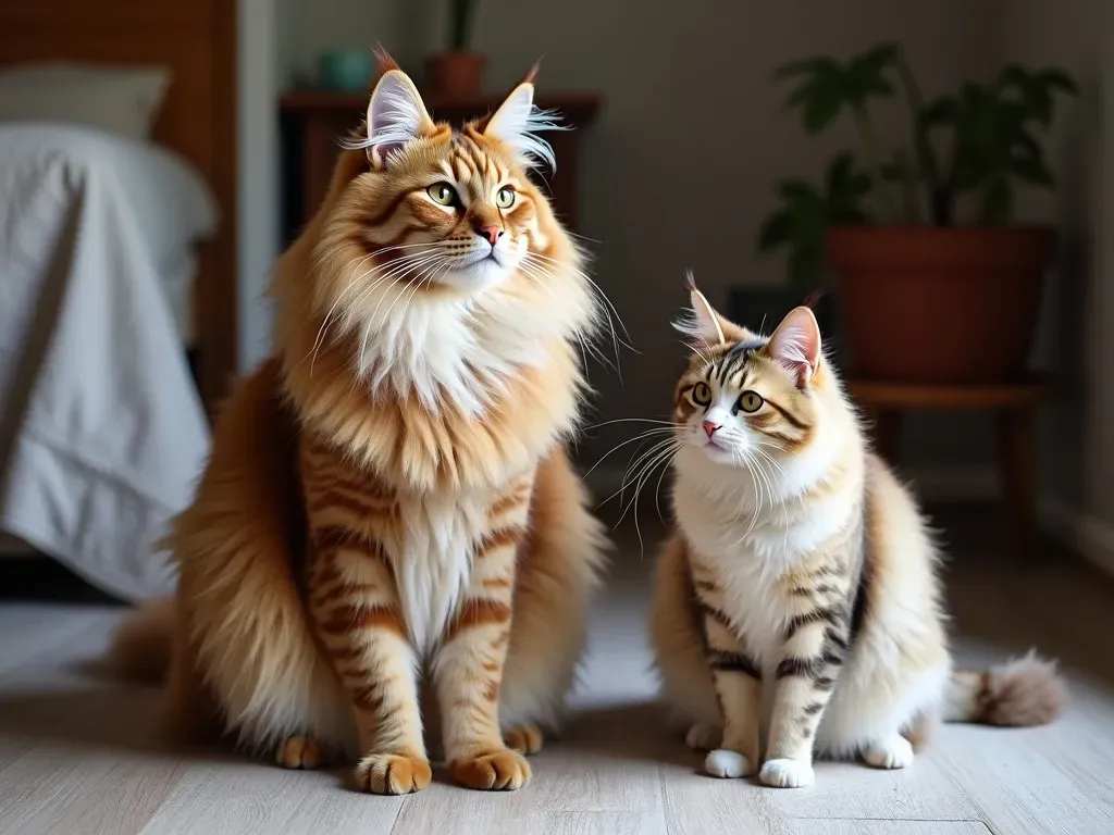 MaineCoonGrößenvergleichHauskatze02