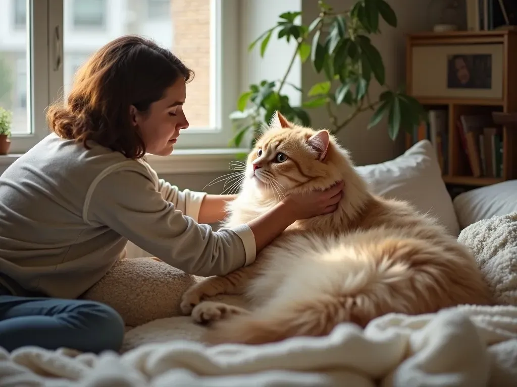 Pflege einer großen Katze